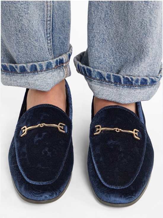 Sam Edelman Shoes - Sam Edelman Loraine Floral Navy Loafers Velvet with Gold Bit Size 7 NWTS